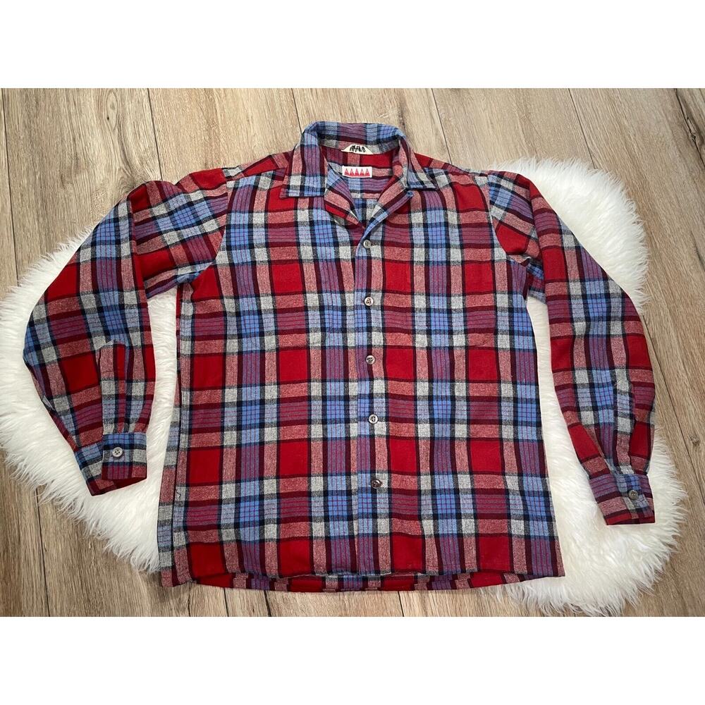 Vintage SPIRE Men's Medium Orlon Wool Flannel Shirt Made in California